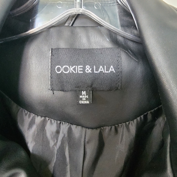 Ookie & Lala Women's Classic Black Faux Leather Jacket - Picture 2 of 7